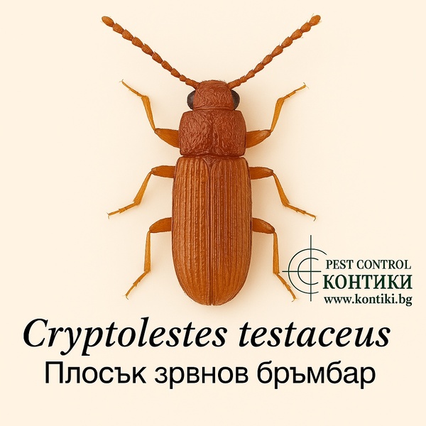 Плоския зърнов бръмбар, Cryptolestes testaceus