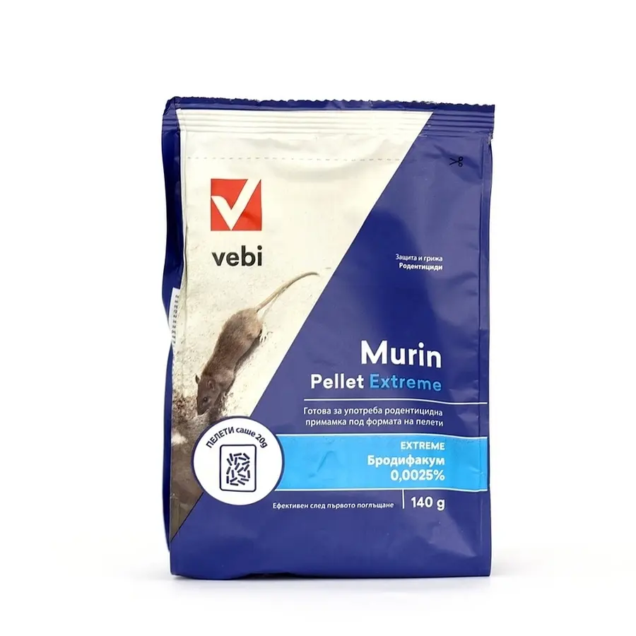 Пелети против мишки и плъхове Murin Pellet Extreme 140 г – опаковка отпред