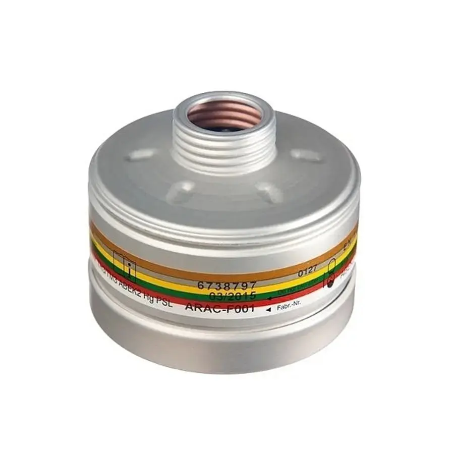 Филтър за противогаз Drager A2B2E2K2HgP3 RD40 с резба RD40 и защита P3