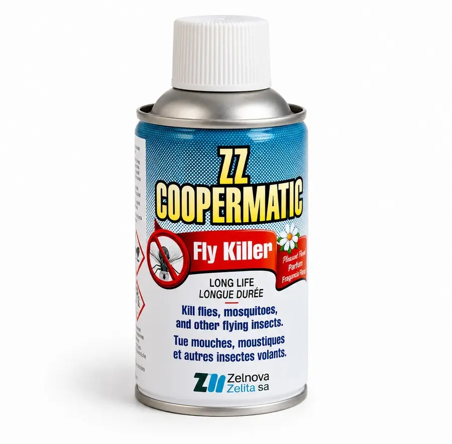 Спрей Coopermatic Fly Killer за автоматичен диспенсър – унищожава мухи, комари и летящи насекоми