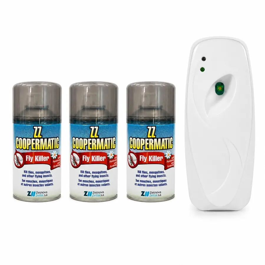 Автоматична машинка Coopermatic с 3 спрея ZZ Fly Killer против мухи и комари