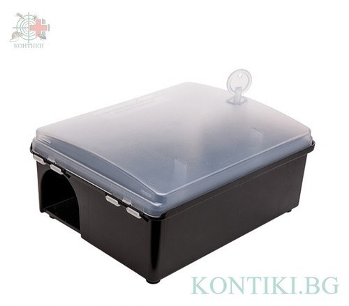 Прозрачна дератизационна кутия за биоцид с ключ РоБайт