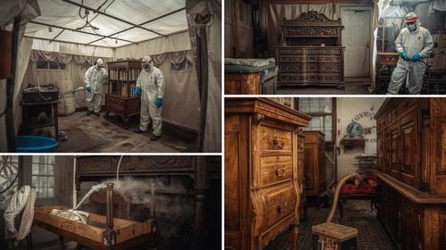 Фумигация на къщи, мебели и антикварни предмети, засегнати от дървояди