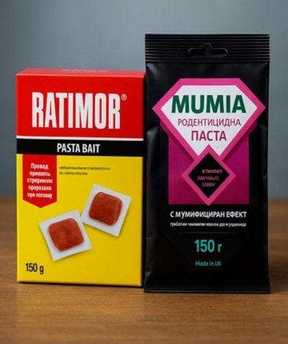 Как да се отървеш от мишки и плъхове бързо и без миризми: сравнение на Ratimor Pasta Fresh 150 г и Мумия 150 г