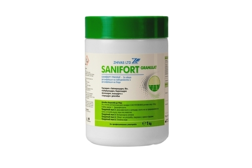 Санифорт гранули – хлорни гранули за дезинфекция на вода и повърхности (1 кг)