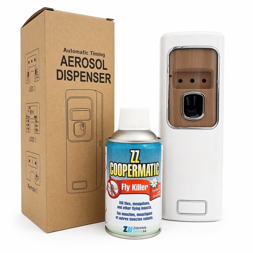 ZZ Coopermatic Fly Killer Диспенсър за мухи и комари + 1 спрей