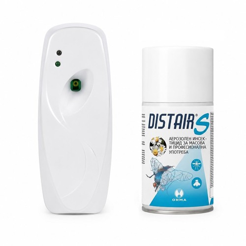 Автоматичен диспенсър против мухи и комари DISTAIR S + 1 спрей 250 мл