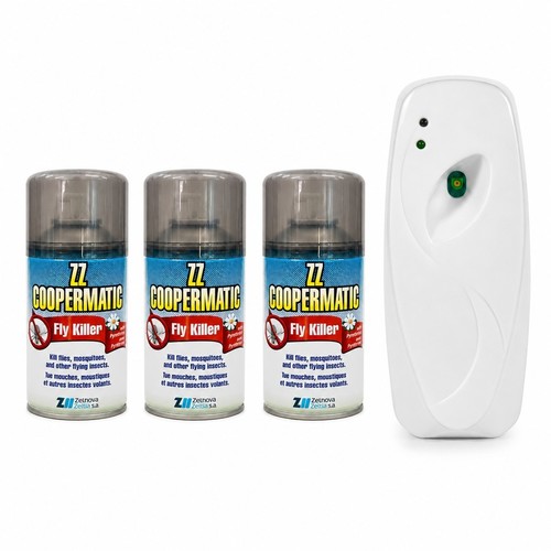 Автоматична машинка Coopermatic за мухи и комари – комплект с 3 спрея ZZ Fly Killer