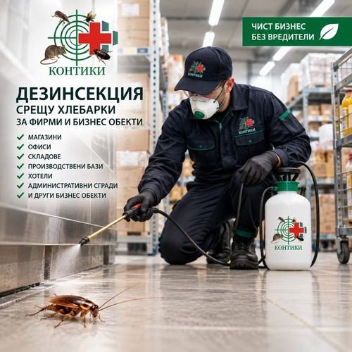 Дезинсекция срещу хлебарки за фирми и бизнес обекти